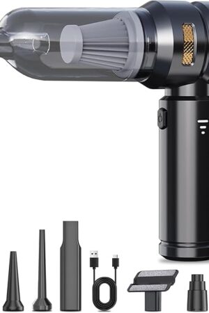 cjc Handheld Vacuum for Car, 4-in-1 16000PA Portable Vacuum Cleaner with 3 Modes, 6000 mAh Rechargeable Battery, Cordless Vacuum with HEPA Filter for Home, Pet Hair