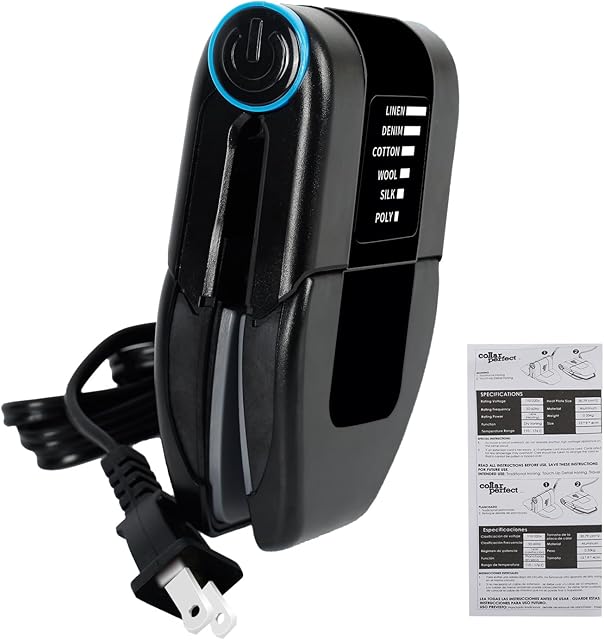 Folding Portable Iron Mini Collar Iron Electric Mini Iron With Double Ironing 6 Heat Settings Flip-Out Wings Functions for Household Dorm Room Crafting Travel Business Trip Collar Accessories