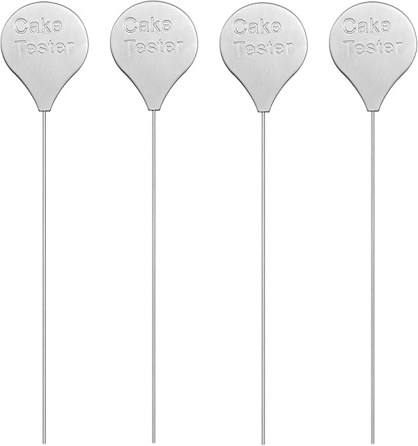 Cake Tester for Baking, 4 Packs Cake Testers for Baking Doneness and Reusable Cake Testing Stick 7.9 in Stainless Steel Skewer Omesata