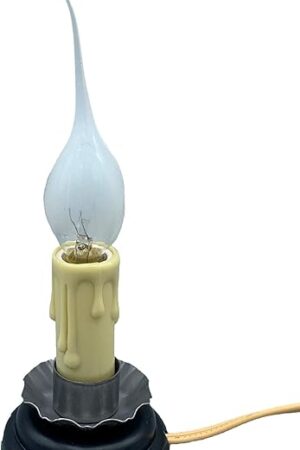 Creative Hobbies® Rustic Country Candle Lamp, 5 in, On/Off Switch, Metal Trim, Plug-in