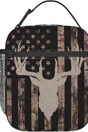 Camo Hunting Lunch Box Insulated Reusable Lunch Bag Cooler Bag For Women Men Work Picnic Hiking