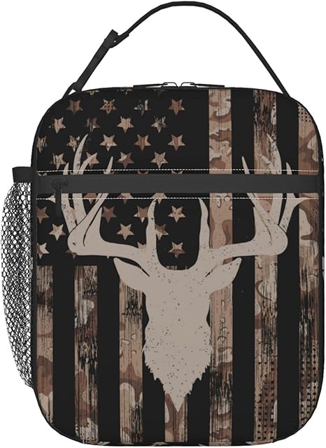 Camo Hunting Lunch Box Insulated Reusable Lunch Bag Cooler Bag For Women Men Work Picnic Hiking