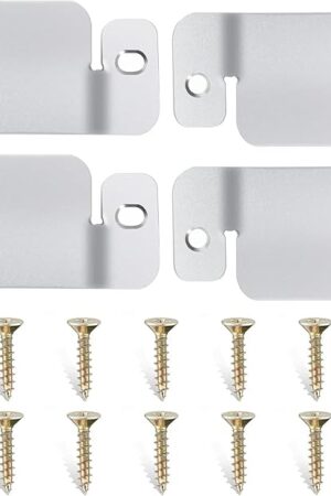 DEEPDREAM 4 Pcs Sectional Couch Connectors Metal Couch Clips Sofa Connector Interlocking Furniture Connector with 10 Pcs Screws