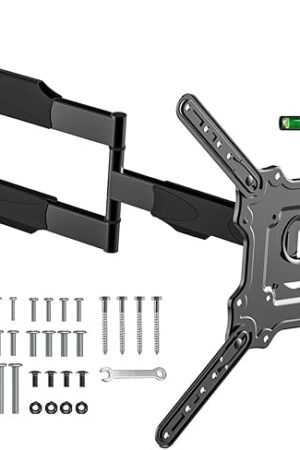 28.3" Long Arm TV Wall Mount for Most 26-65 Inch TV, Full Motion Corner Wall Mount TV Bracket with Extension Arm Articulating, Swivel and Tilt, Max VESA 400x400mm and Up to 80 lbs