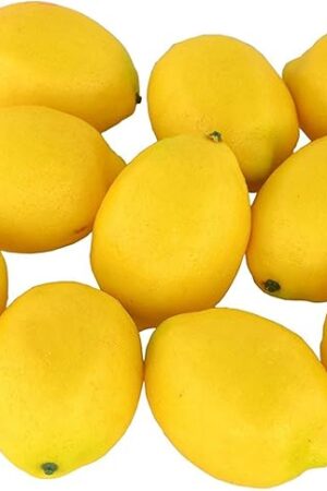 10pcs Artificial Lemons Simulation Lifelike Lemons Fake Fruit for Home Kitchen Wedding Party Decoration Photography (Big Size, Yellow)