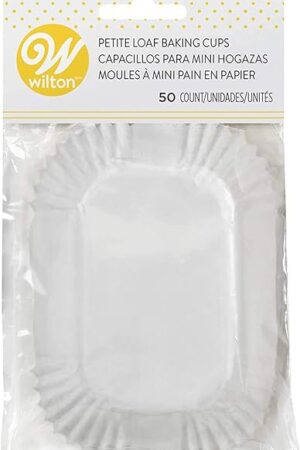 Wilton Petite Loaf Baking Cups - Mini Loaf Baking Cups with Microwave-Safe Paper Ideal for Any Treats and Holding Candy and Nuts, White