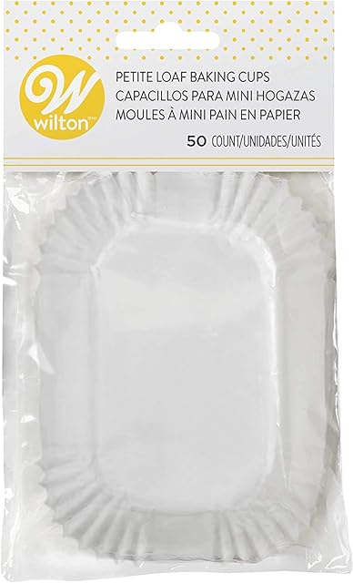 Wilton Petite Loaf Baking Cups - Mini Loaf Baking Cups with Microwave-Safe Paper Ideal for Any Treats and Holding Candy and Nuts, White