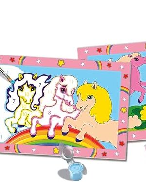 The Ravensburger Prancing Ponies Paint by Numbers Kit for Kids - 23701 - Painting Arts and Crafts for Ages 5 and Up