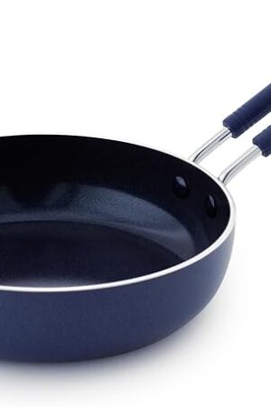 Blue Diamond Mini Egg Frying Pan Skillet, Diamond Infused Healthy Ceramic Nonstick, PFAS and PFOA-Free, Dishwasher and Oven Safe, Even Heating, Metal Utensil Safe, Warp Control Base, Blue