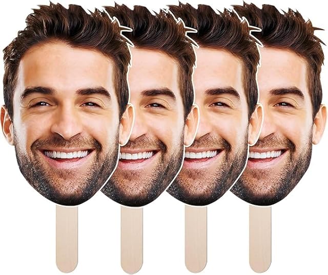 Custom Cutout Big Head Stick, 9 size options, Hand-Hold Fun Face, Party Fun, Graduation Decoration, Personalized Big Face, Life Size Cardboard Contour Cuts, Upload Your Own Photo, 12'' up to 36", 1 PC