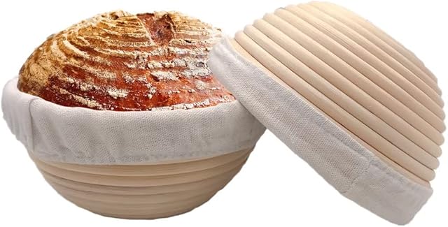 7 inches Round Banneton Basket for Bread Proofing, Dough Proofing Bowls with Removable Liner, Good for Home Sourdough Bakers Baking, 2 Pack