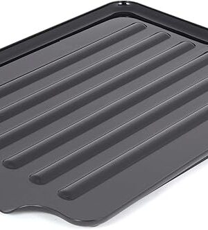Copco Large Black Drain Board Fits Under Any Large Dish Rack to Catch Water or for Larger Pots Alone, Angled Base Allows for Self Draining with Raised Ribs to Prevent Water from Puddling