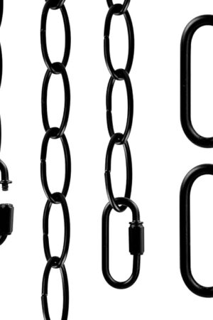 6 Feet Industrial Black Light Fixture Chain, 72 Inches Long, Metal Chain for Hanging Plants with Detachable Link, Decorative Black Chain for Hanging Chandelier, Lamp, Baskets, Bird Feeders