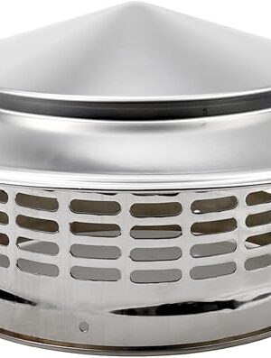 Antrader 6.3 Inch Cone Top Chimney Cap, Round Chimney Cap Chimney Cover Cap Chimney Cover Outside Roof Silver Fireplace Screen Cover Exterior Stove Pipe Topper