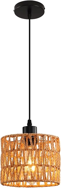 Woven Pendant Light Boho Chandelier Rattan Pendant Lights Farmhouse Pendant Lighting Boho