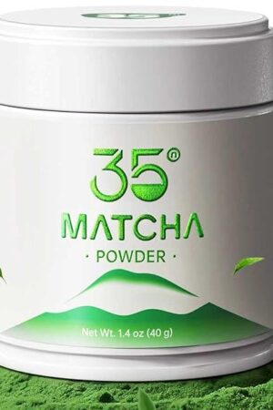 35°N MATCHA Organic Ceremonial Grade Matcha Powder, USDA Certified, 100% Pure Green Tea, First Harvest, No Additives, High in Antioxidants, L-Theanine & EGCG, Smooth Taste for Lattes & Baking, 1.4oz (40g)