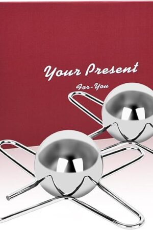 2 Pcs Espresso Coffee Cooler with Reusable Ice Coffee Frozen Balls, Stainless Steel Chilling Ball for Bourbon, Scotch, and Cocktails, Espresso Machine Accessories