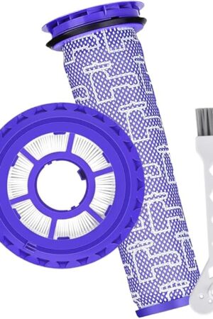 2-Pack Vacuum Filter Replacement Parts for Dyson DC41, DC65, DC66, UP13, UP20, UP30 Animal, Multi Floor & Ball Vacuum - 1 Post Filter & 1 Pre Filter With 1 Brush, Replaces Part # 920769-01 & 920640-01