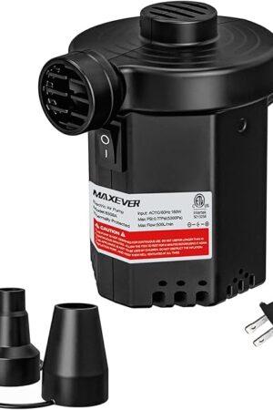 Air Pump Electric for Pool Inflatables: MAXEVER Portable Inflator Deflator for Outdoor Camping - 110V~120V