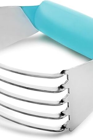 Zulay Kitchen Dough Blender - Stainless Steel Pastry Cutter, Heavy Duty Dough Cutter With Blades, Pastry Blender And Butter Cutter - Pastry Cutter For Baking (Blue)