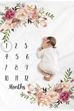 BUTTZO Baby Blankets Large Fleece Milestone Blanket