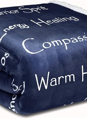 WOLF CREEK BLANKET - Compassion Blanket (Brand)- Strength Courage Super Soft Warm Hugs, Get Well Gift Blanket Plush Healing Thoughts Positive Energy Love & Hope (Blue, 50 x 65 Sherpa)