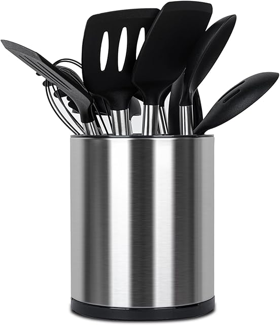 360° Rotating Extra Large Kitchen Utensil Holder for Kitchen Counter Countertop