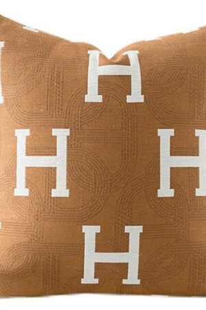 Croker Horse 20x20'' Inches Throw Pillow Cushion Cover - H Letter Embroidery Modern Fashion Style Couch Sofa Pillow for Living Room Bedroom