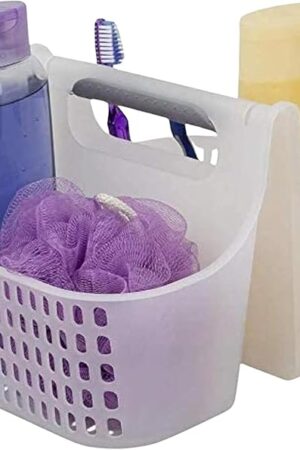 2-Compartment Soft Grip Plastic Shower Caddy Organizer With Handle, Shower Caddy Dorm, Bathroom Caddy For Shower Basket, Small Shower Caddy Portable Shower Caddy/Dorm Shower Caddy Plastic, Bath Caddy
