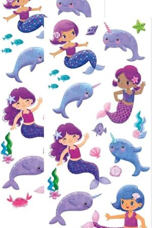 The Playhouse Mermaids and Narwhals Grape Scented Scratch & Sniff Sticker Sheets - 1 Pack