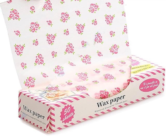 Wax Paper,Food Picnic Paper,50 sheets Grease Proof Paper,Waterproof Dry Hamburger Paper Liners Wrapping Tissue for Plastic Food Basket By Meleg Otthon(floral pattern)