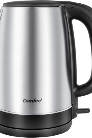 COMFEE' 1.7L Stainless Steel Electric Tea Kettle, BPA-Free Hot Water Kettle Electric with LED Light, Auto Shut-Off and Boil-Dry Protection, 1500W Fast Boil Electric Kettle
