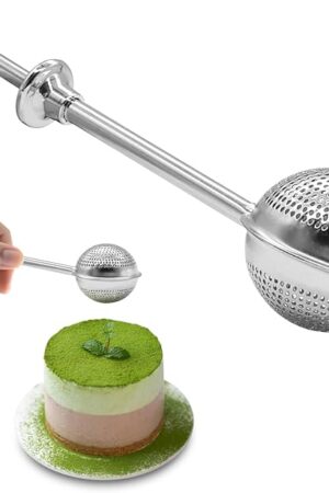 1 PCS Flour Sifter Powdered Sugar Shaker Duster Flour Dispenser Shaker Baking Sifters, Stainless Steel Powdered Sugar Shaker Flour Duster for Baking