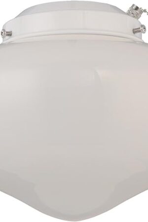 Westinghouse 7785300 LED Schoolhouse Indoor/Outdoor Ceiling Fan Light Kit, White Finish with White Opal Glass