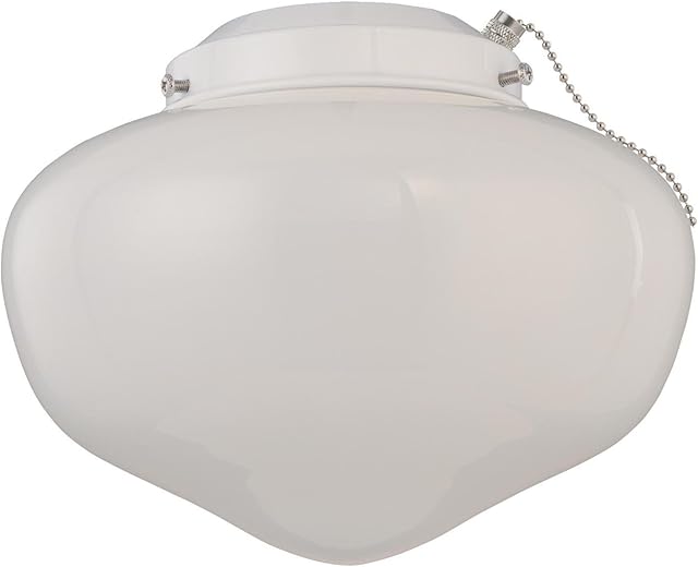 Westinghouse 7785300 LED Schoolhouse Indoor/Outdoor Ceiling Fan Light Kit, White Finish with White Opal Glass