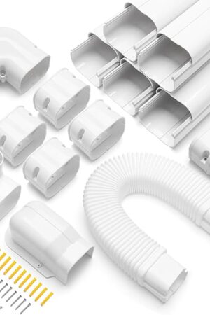 Windspeed Mini Split Line Set Cover 3" 10Ft AC Line Pipe Duct Cover for Outside Units Mini Split Wall , Air Central Conditioner, HAVC and Heat Pumps