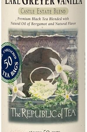 The Republic of Tea - Earl Greyer Vanilla Tea, 2.8 oz Tin, 50 Tea Bags | Gourmet Tea | Caffeinated