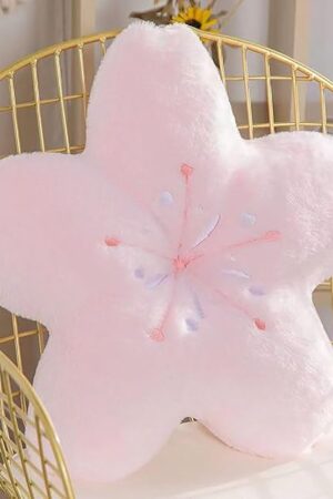 Cherry Blossom Plush Throw Pillow Living Room Sofa Pillow Flower Chair Cushion Throw Pillow (15.74 * 15.74, pink)