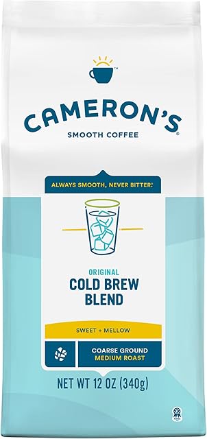 Cameron's Coffee Original Cold Brew Blend Coarse-Ground Coffee, Medium Roast, 100% Arabica, 12-Ounce Bag, (Pack of 1)