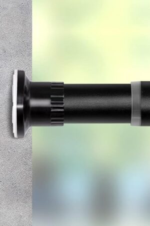 Vailge Room Divider Tension Curtain Rod, Shower / Windows Curtain Rods, 43-83 Inch,No Drilling,Adjustable Bathroom Stall Tension Pole-Black