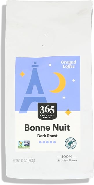 365 by Whole Foods Market, Bonne Nuit Ground Coffee, Dark Roast, 10 Ounce