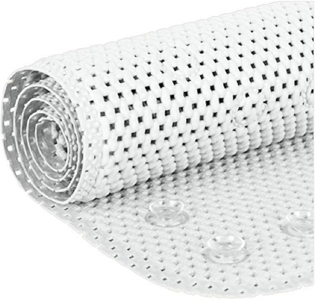 Deluxe Bathtub Mat, Soft Foam, 36" X 17", White