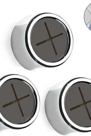 3 Pieces Kitchen Towel Hooks Round Adhesive Dish Towel Hook Premium Chrome Finish & Easy Installation Wall Mount Hand Towel Hook Ideal as Bathroom, Shower or Outdoor Towel Holders