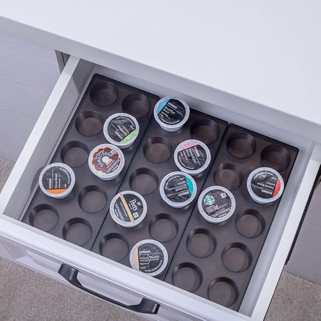 Coffee Pod Storage Organizer Premium Plastic 20 K CUP for Kitchen Drawer with Non-slip mat