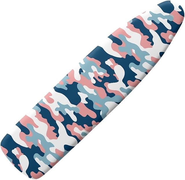 Camouflage Ironing Board Cover and Pad,Scorch&Stain Resistant Thick Padding 15x54 Inch Elastic Edge Heavy Duty Iron Board Cover with Hook and Loop Fasteners