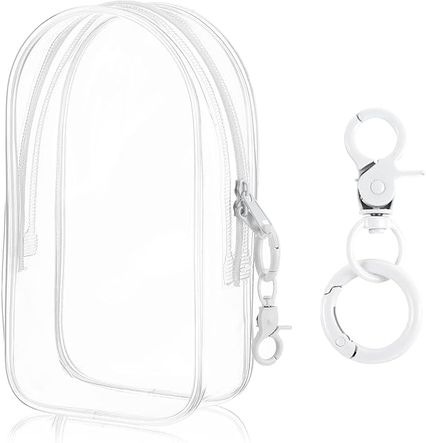 The Clear Figure Display Bag with Keychain 7.4"x4.2" Clear Figure Display Bag Pouchette Keychain for Blind Boxes, Mini Figures and Collectibles