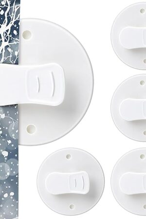 4 Pack Shower Curtain Clips Shower Windproof Showers Curtains Weights Self Adhesive Showers Curtains Clips for Home Inside Splash Water Wall (White)