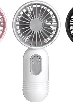 [Portable Mini Fans 3-pack] Handheld Personal Small Fan with 3-speed for Travel, USB Rechargeable Battery Operated Eyelash Fan, Black&White&Pink