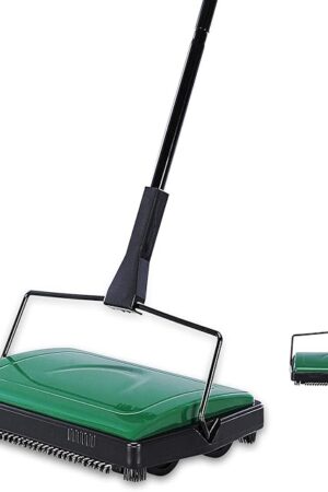 Yocada Carpet Sweeper Cleaner for Home Office Low Carpets Rugs Undercoat Carpets Pet Hair Dust Scraps Paper Small Rubbish Cleaning with a Brush Green