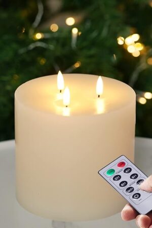 Amagic Flameless Candles LED Pillar Candles Ivory